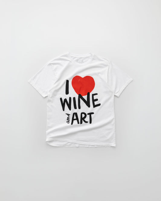 "I LOVE WINE AND ART" TEE [WHITE]