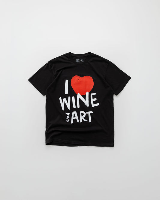 "I LOVE WINE AND ART" TEE [BLACK]