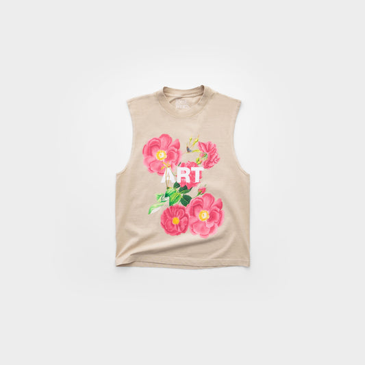 "ART" SLEEVELESS TEE [TAN]