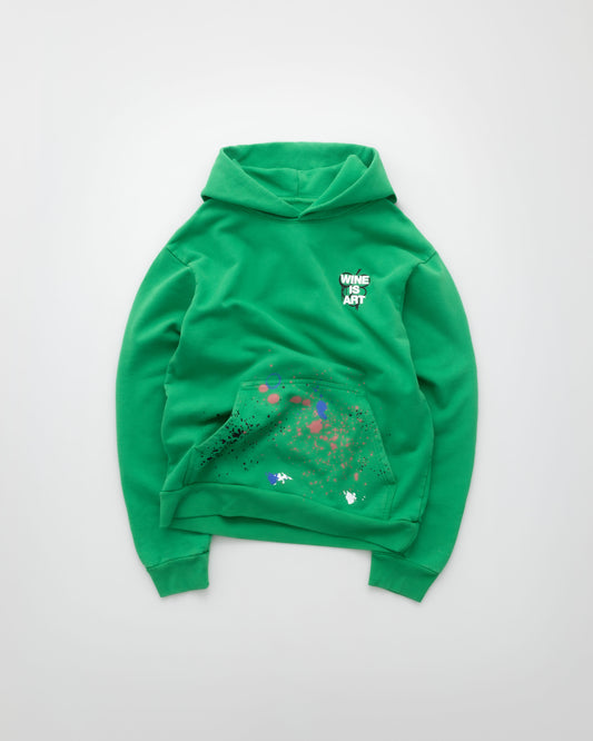 "WINE IS ART" HOODIE [GREEN]