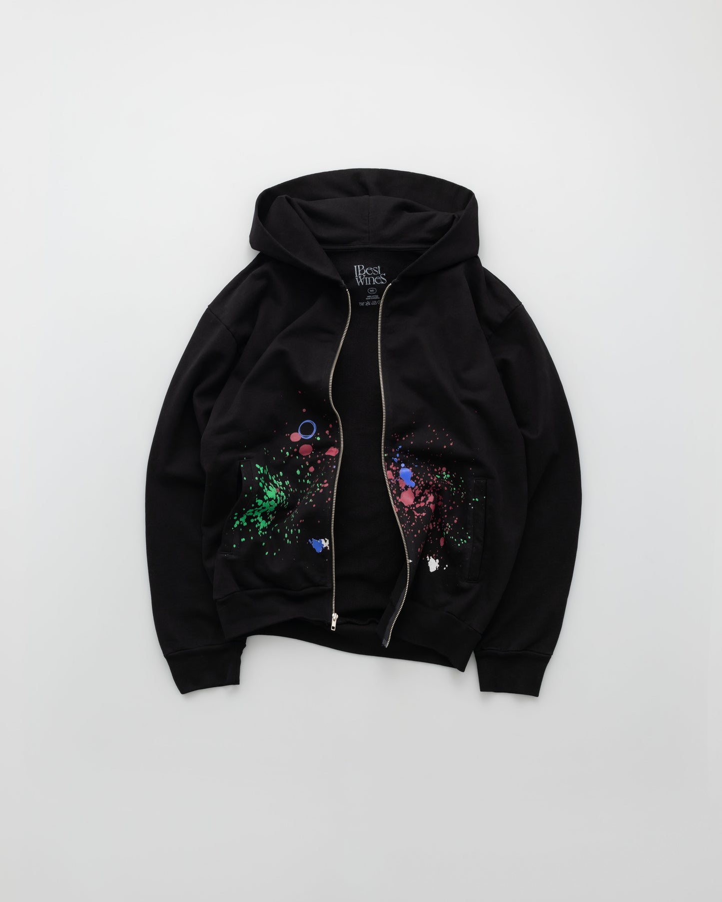 "WINE IS ART" ZIP UP HOODIE [BLACK]